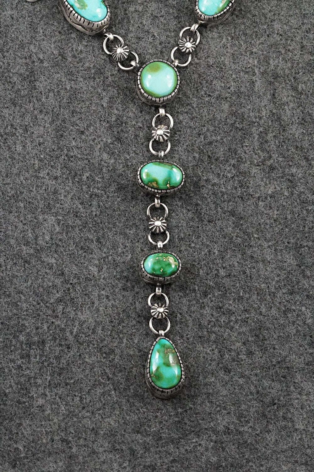 Turquoise & Sterling Silver Necklace and Earrings Set - Joe Piaso Jr.