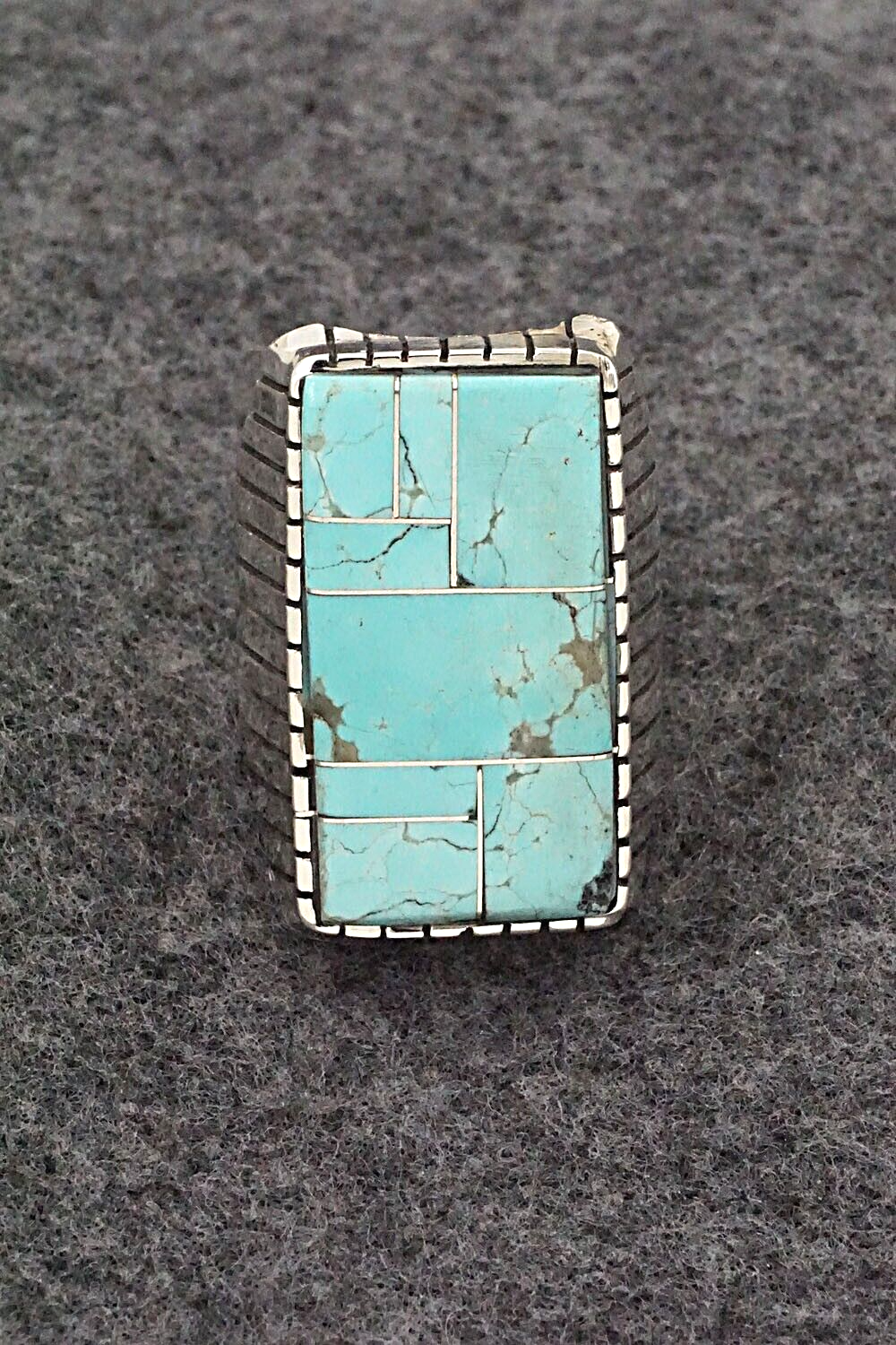 Turquoise & Sterling Silver Ring - Trevor Jack - Size 9.5