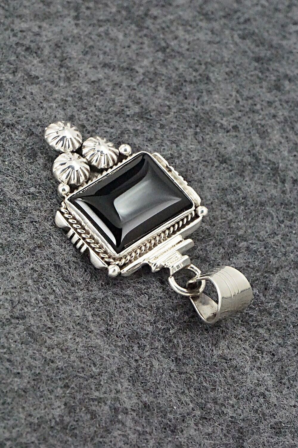 Onyx & Sterling Silver Pendant - Daniel Benally