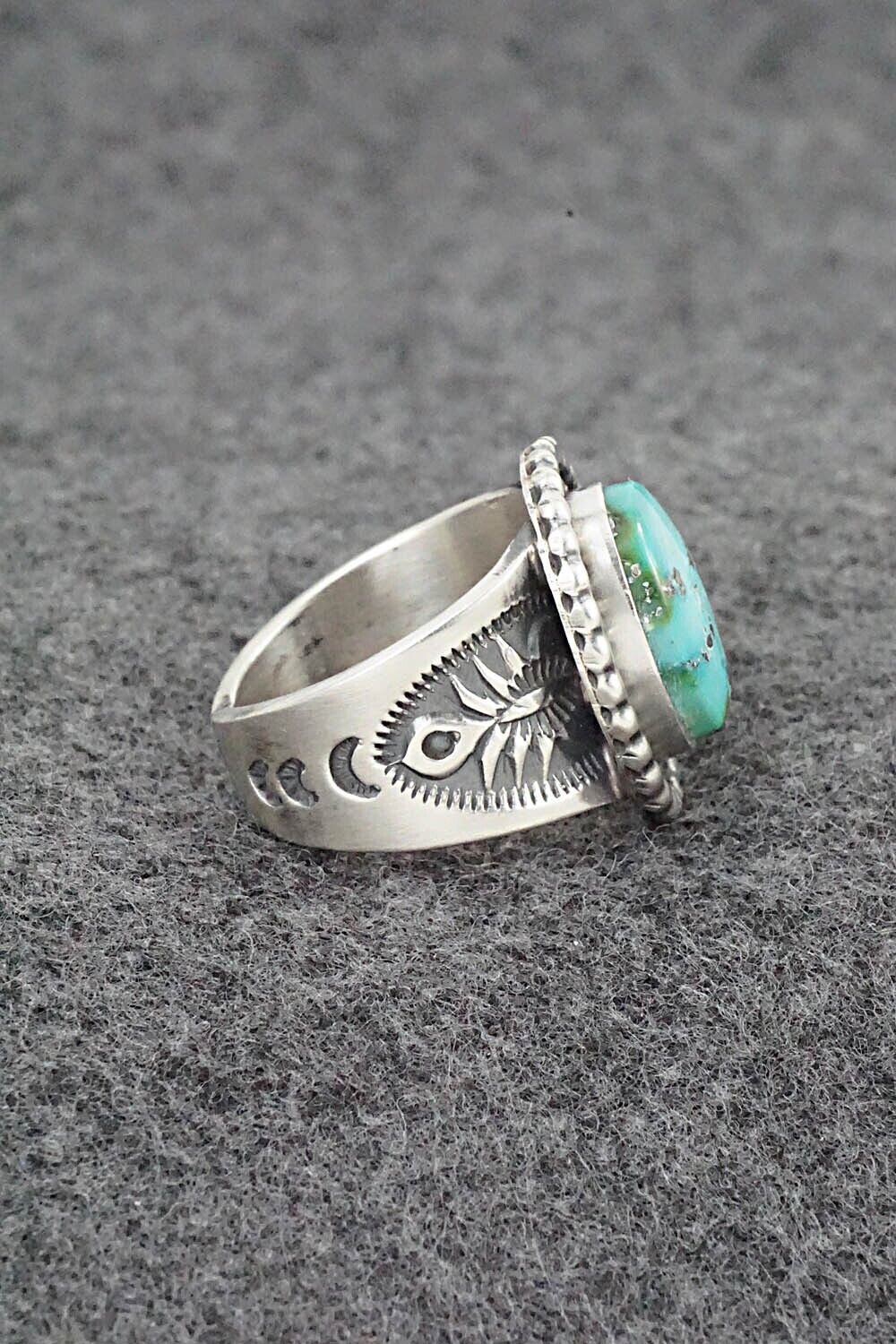 Turquoise & Sterling Silver Ring - Samuel Yellowhair - Size 8