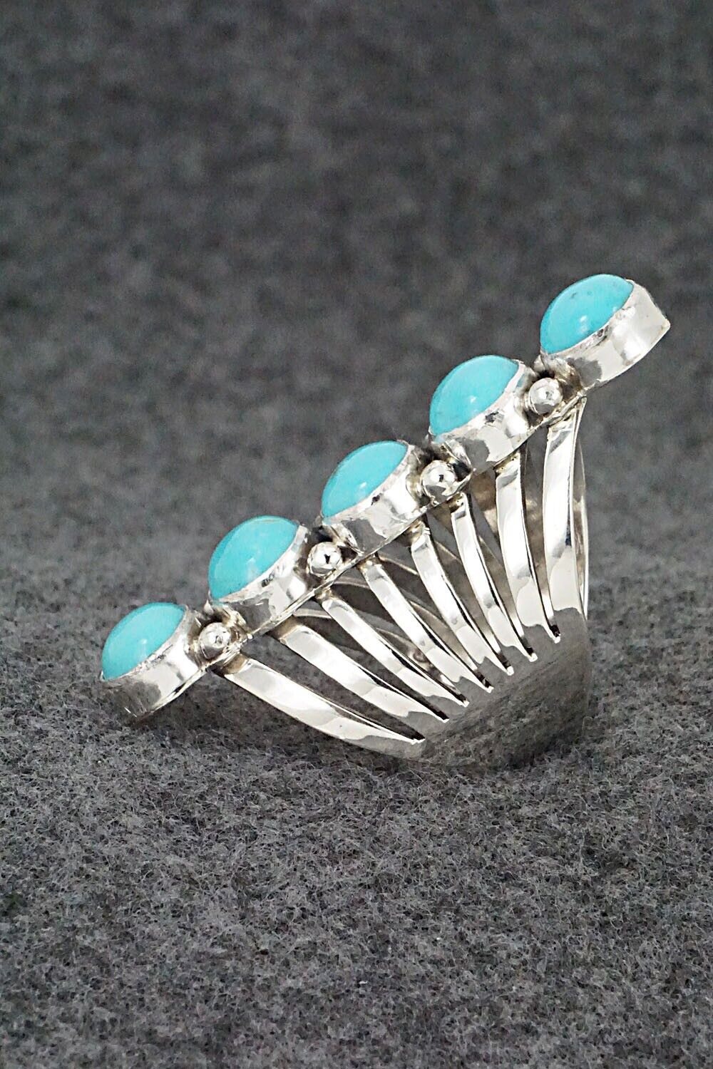 Turquoise & Sterling Silver Ring - Thomas Yazzie - Size 8