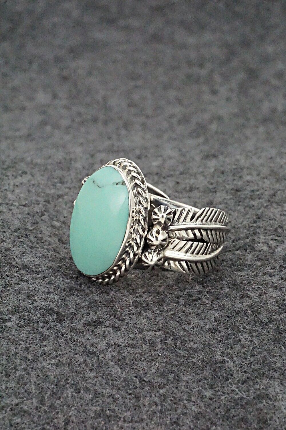 Turquoise & Sterling Silver Ring - Grace Kenneth - Size 10