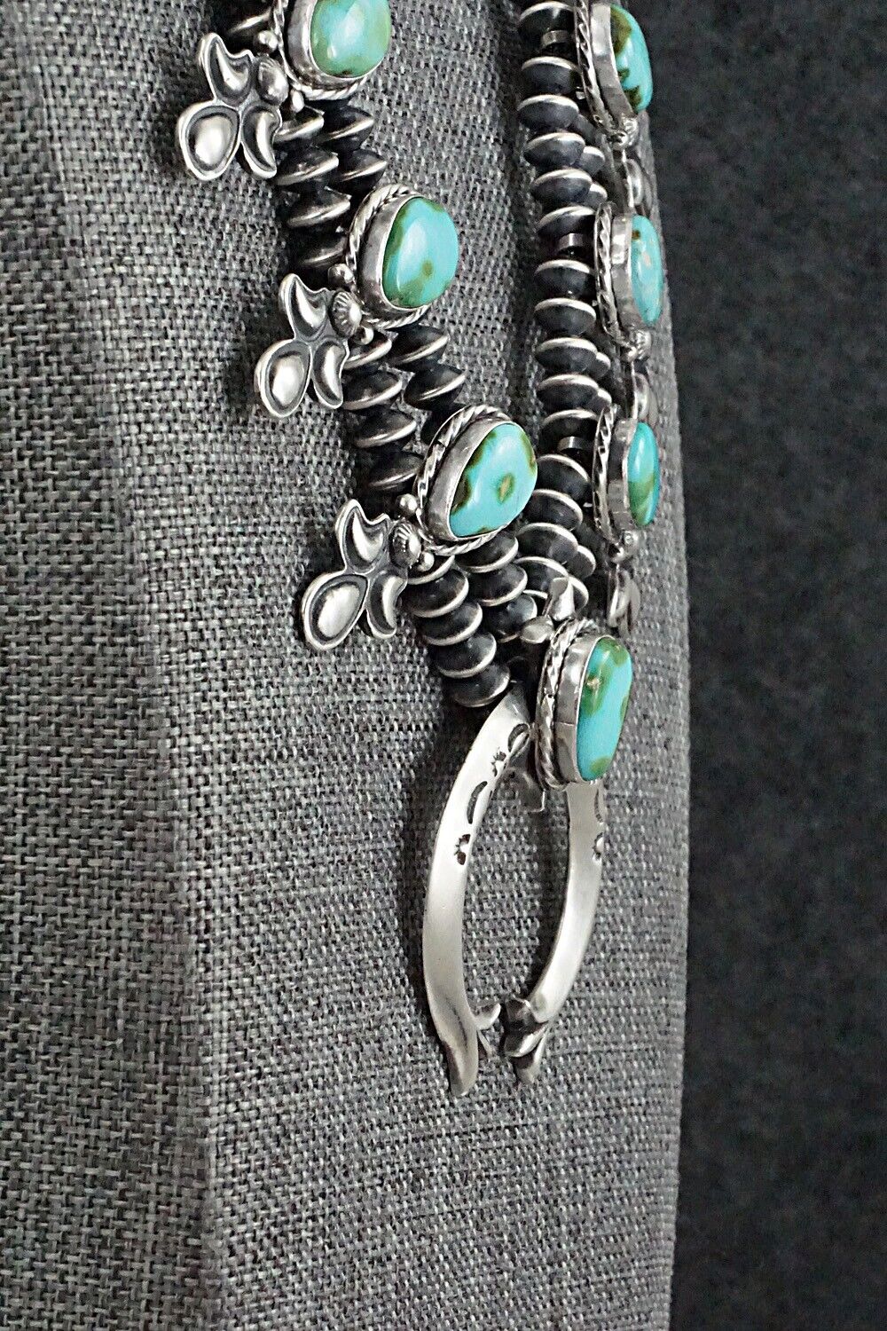 Turquoise & Sterling Silver Squash Blossom Set - Adrienne Gordon