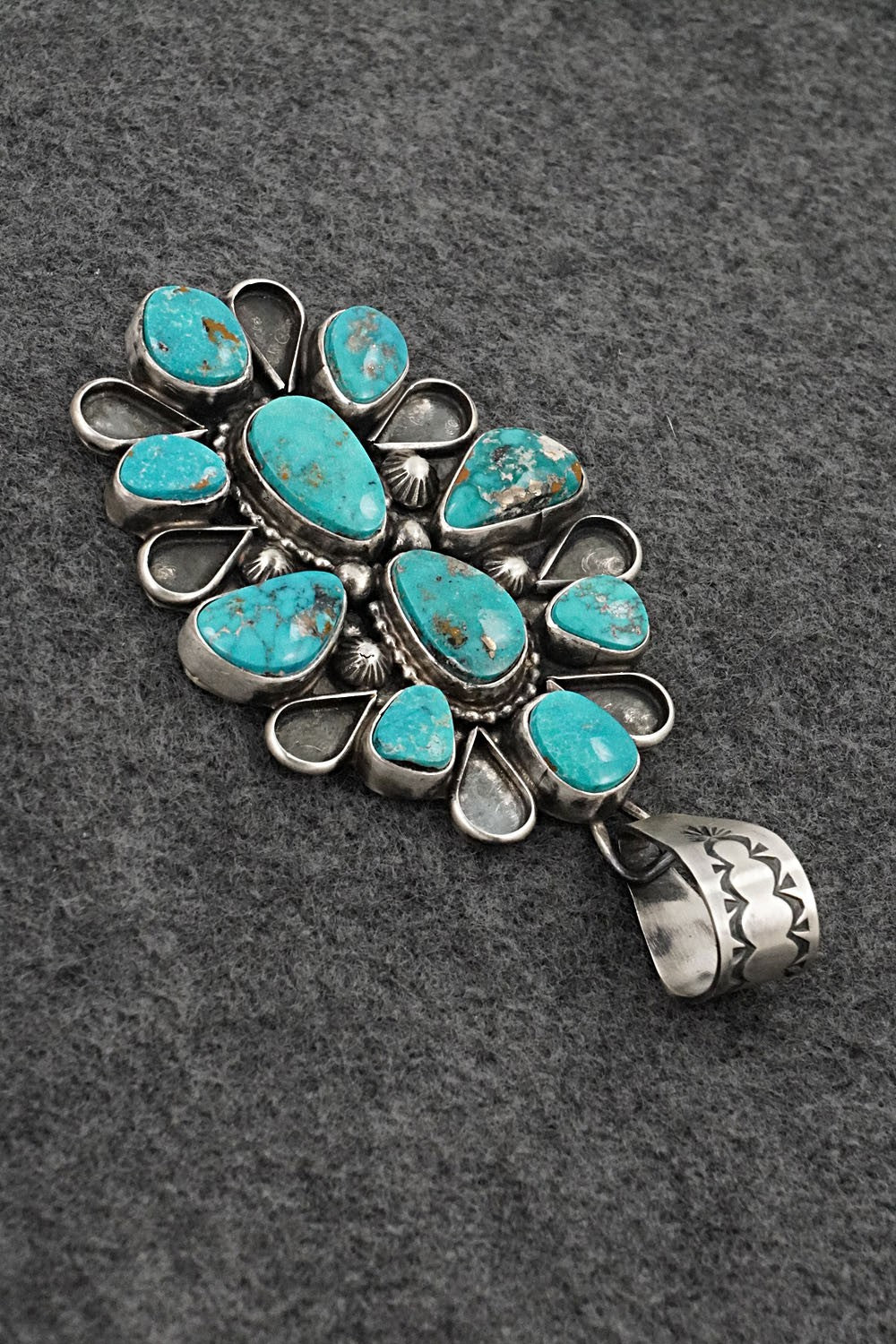 Turquoise & Sterling Silver Pendant - Travis Jim