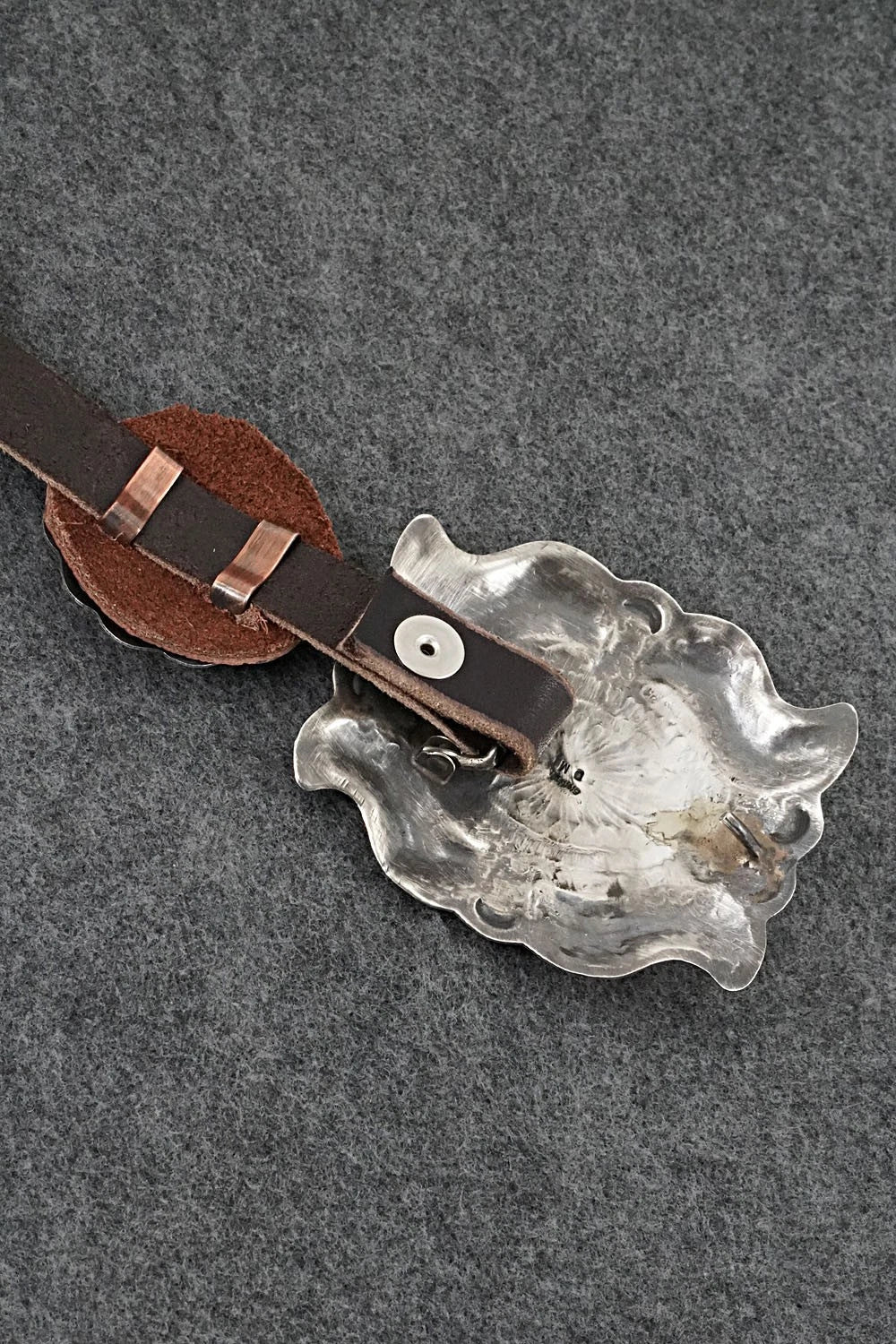 Turquoise, Sterling Silver & Leather Concho Belt - Dan Morgan