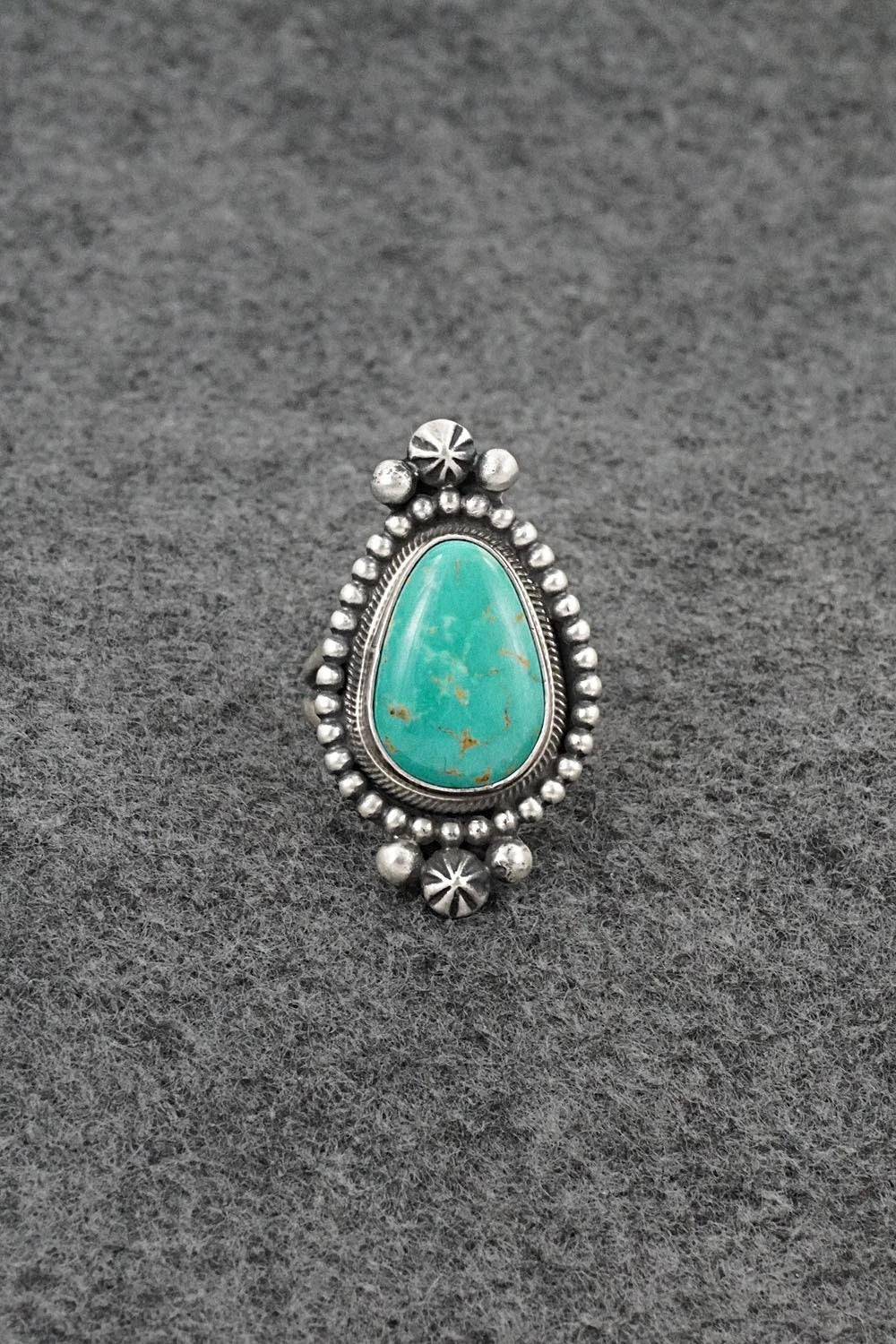 Turquoise & Sterling Silver Ring - Darrin Livingston - Size 8.5
