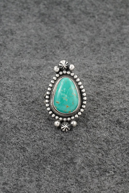 Turquoise & Sterling Silver Ring - Darrin Livingston - Size 8.5
