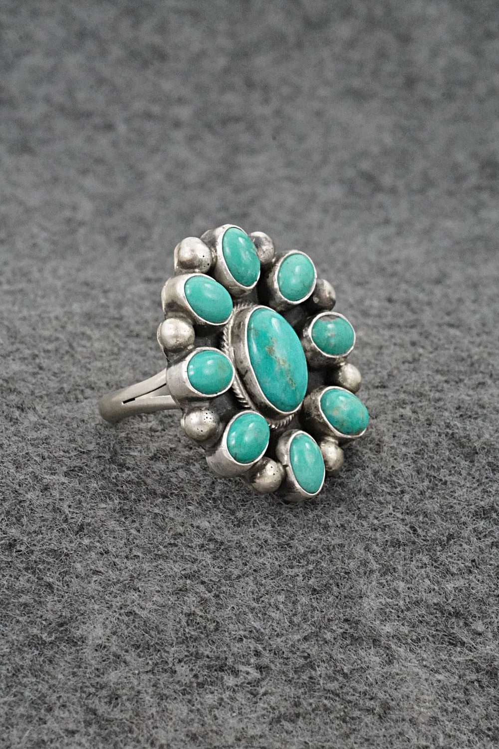 Turquoise & Sterling Silver Ring - Kathleen Livingston - Size Adjustable