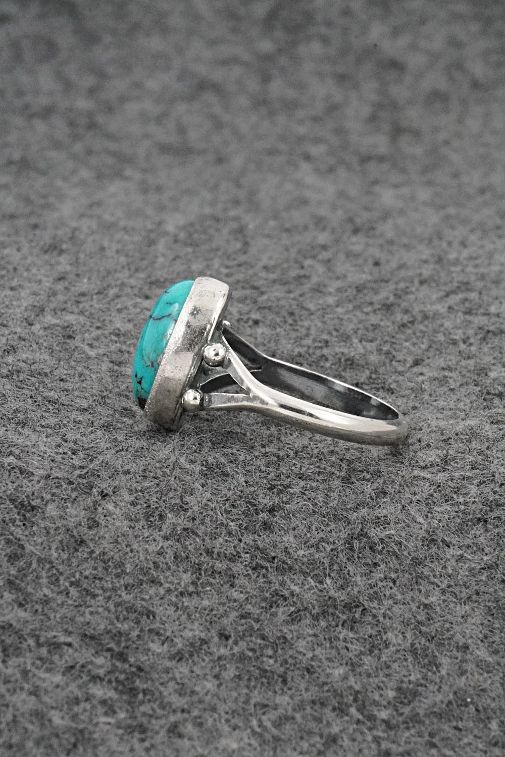 Turquoise and Sterling Silver Ring - Jerryson Henio - Size 8.5