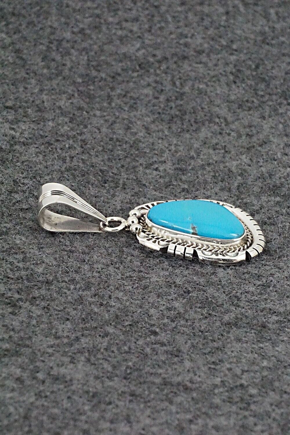 Turquoise & Sterling Silver Pendant - Samuel Yellowhair