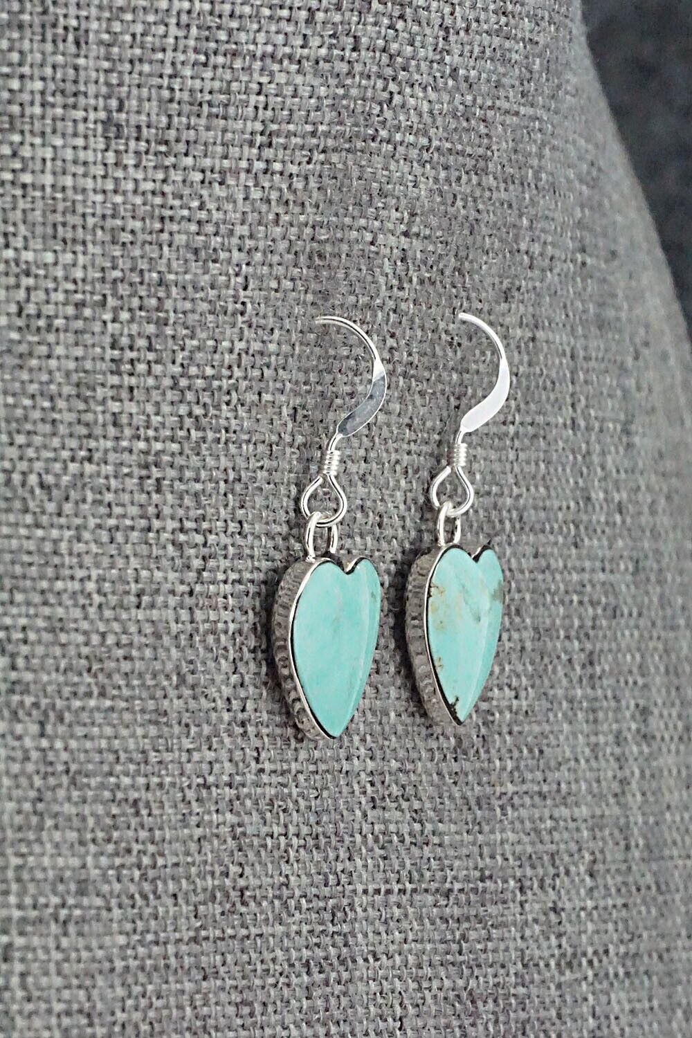 Turquoise and Sterling Silver Earrings - Sonyei Coho