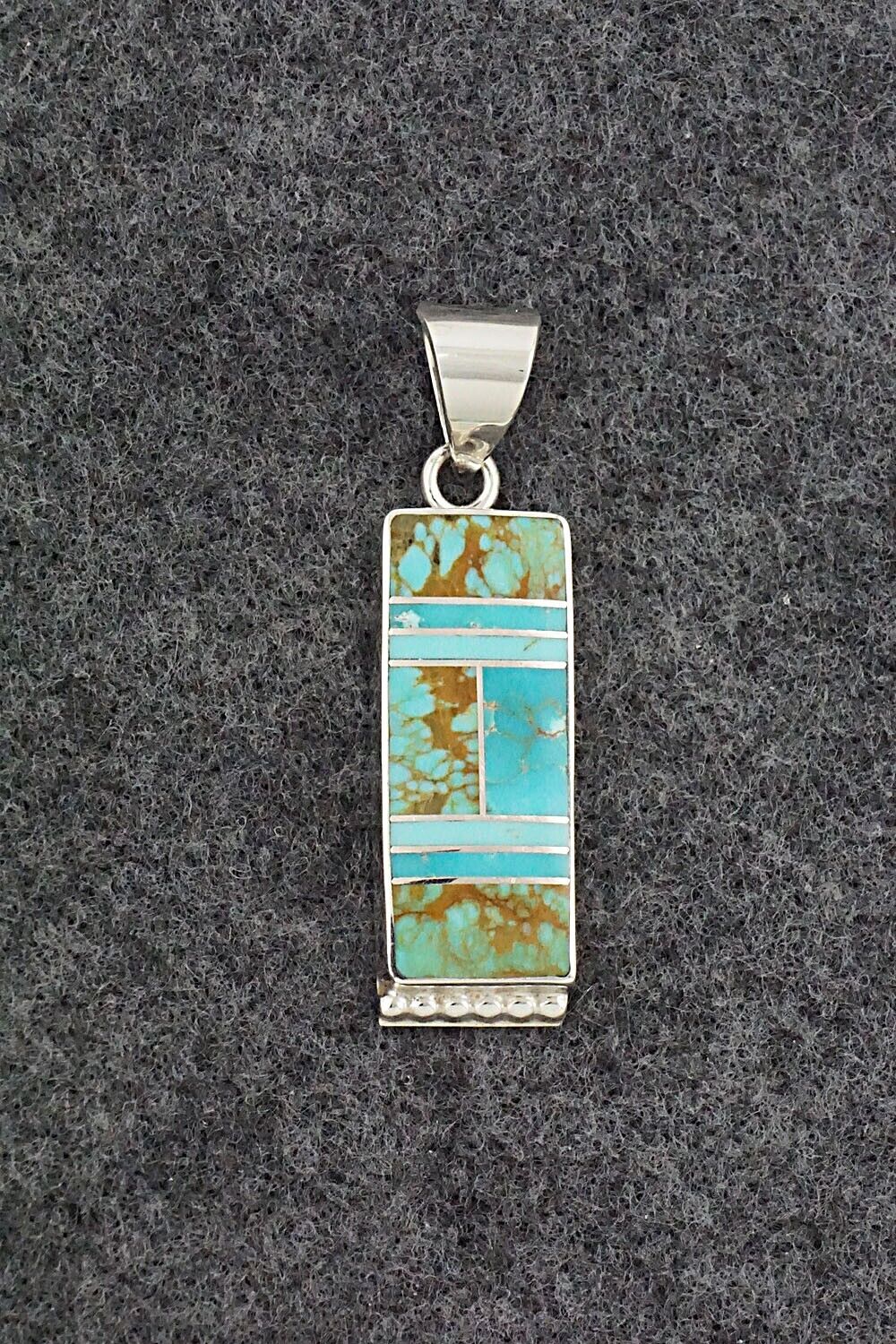 Turquoise & Sterling Silver Pendant - Curtis Manygoats