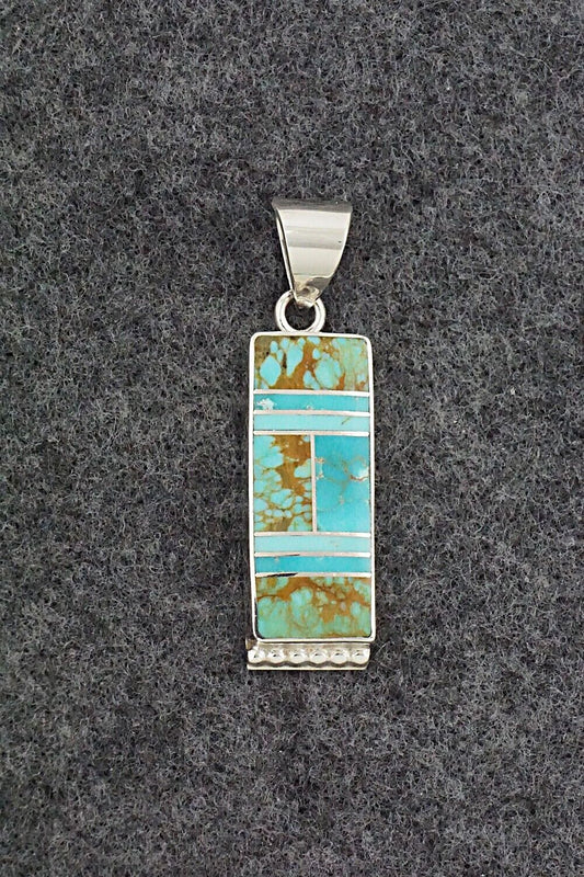 Turquoise & Sterling Silver Pendant - Curtis Manygoats