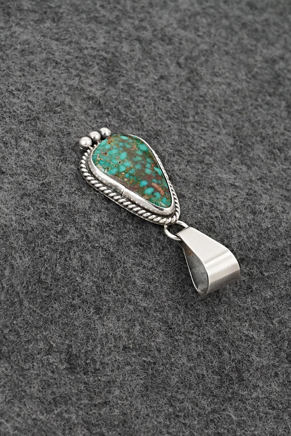 Turquoise & Sterling Silver Pendant - Eugene Gruber