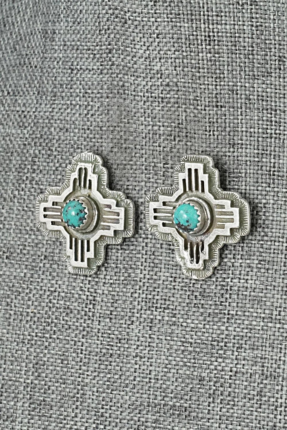Turquoise & Sterling Silver Earrings - Robinson Martinez