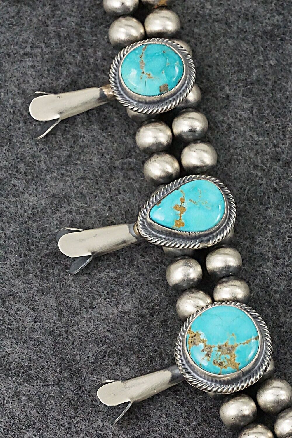 Turquoise & Sterling Silver Squash Blossom Set - Thomas Francisco