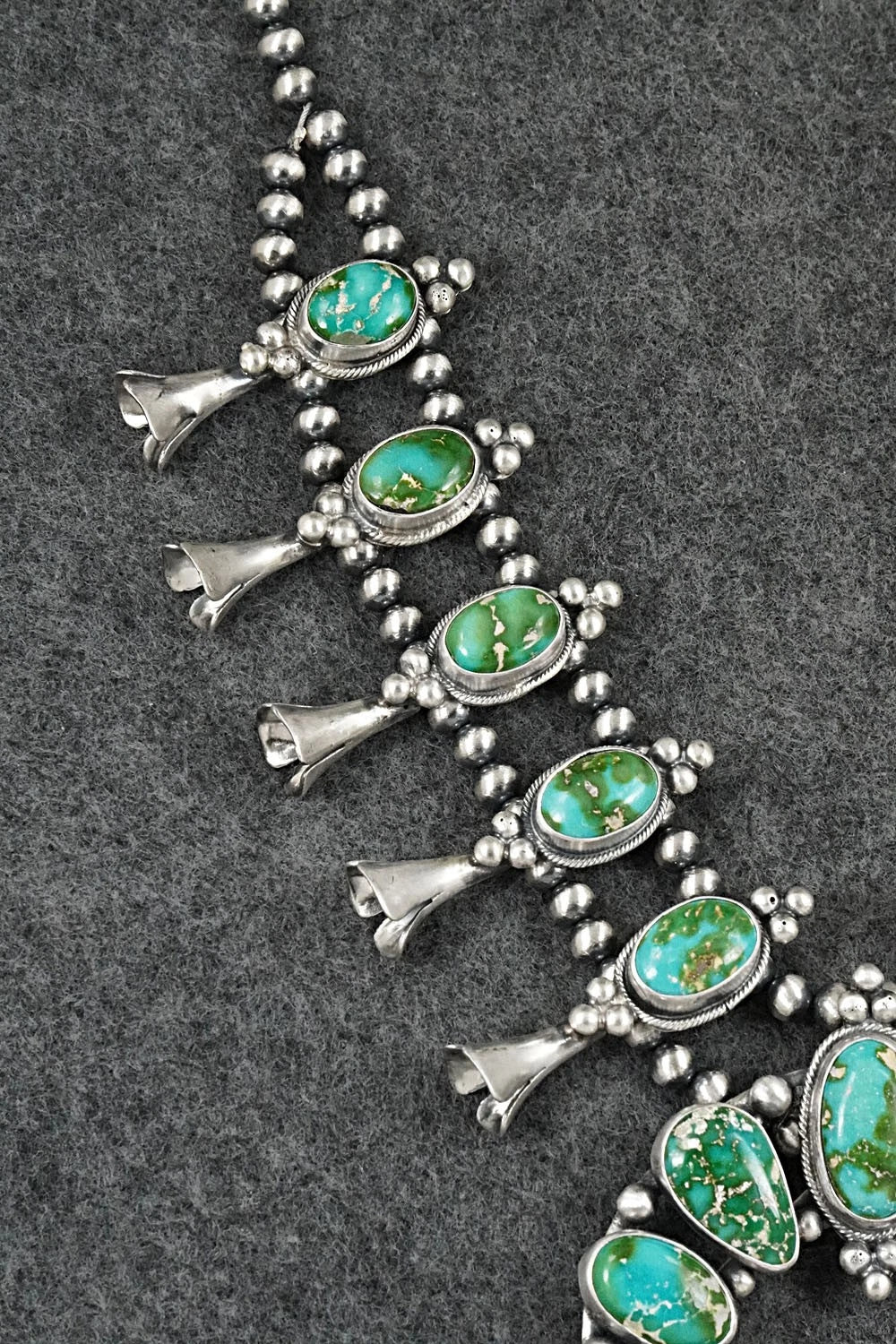 Turquoise & Sterling Silver Squash Blossom Set - Darrin Livingston