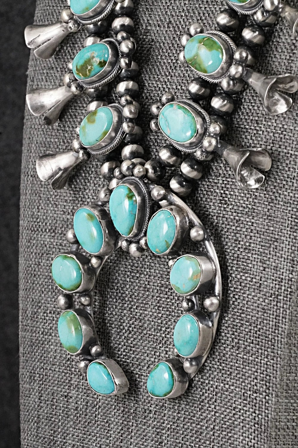 Turquoise & Sterling Silver Squash Blossom Set - Darrin Livingston