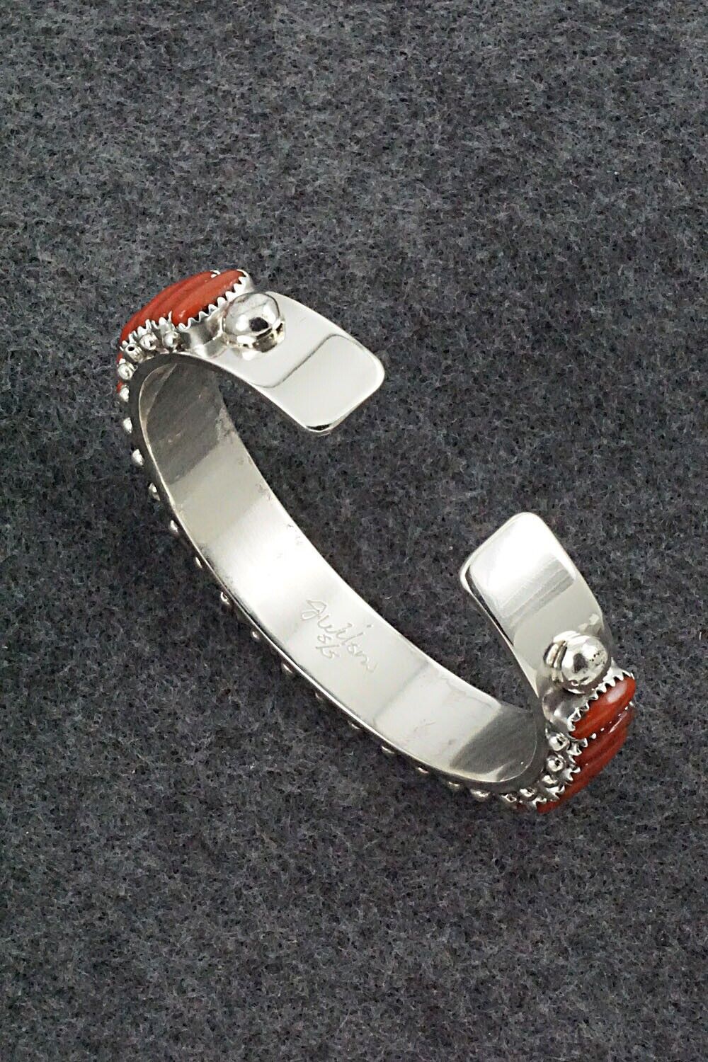 Coral & Sterling Silver Bracelet - Jasper Wilson