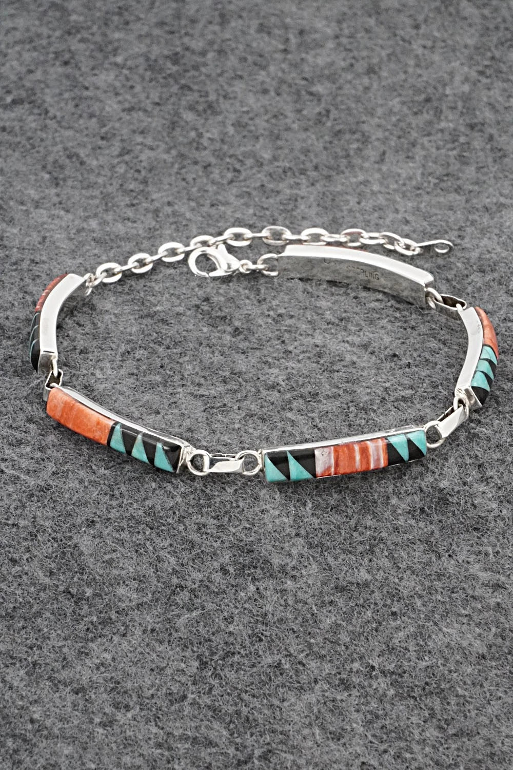 Multi-Stone & Sterling Silver Link Bracelet - Priscella Smith