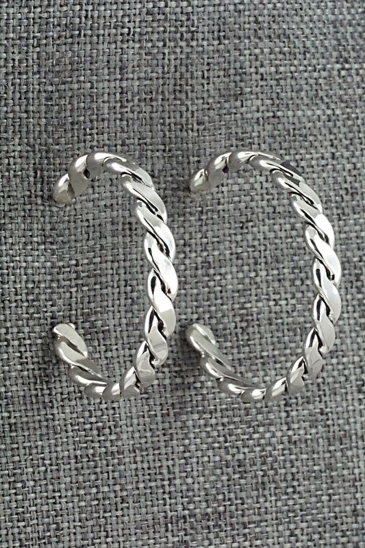 Sterling Silver Hoop Earrings - Elaine Tahe