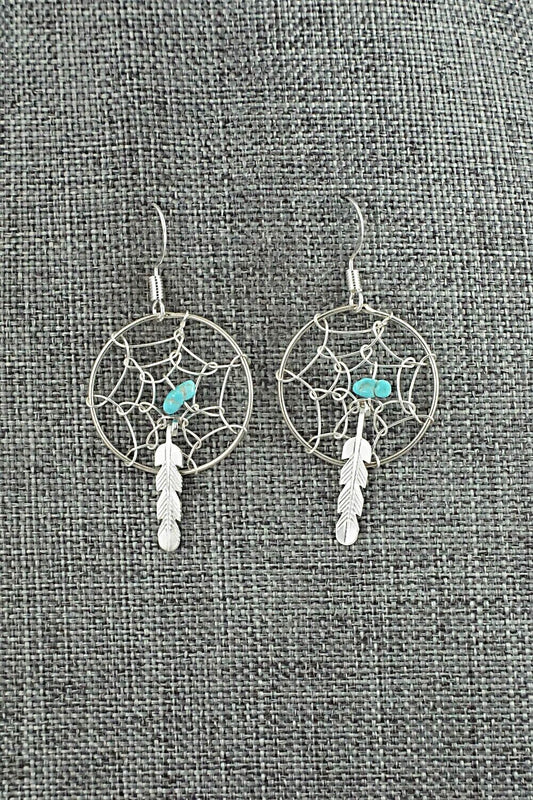 Turquoise & Sterling Silver Earrings - Helena Yazzie