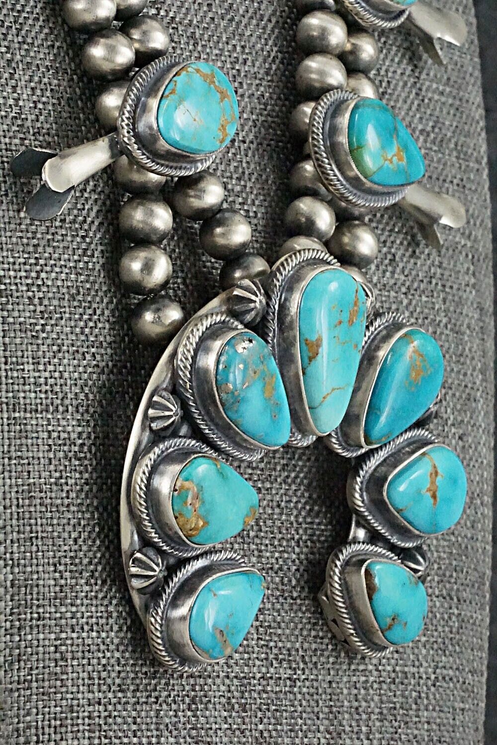 Turquoise & Sterling Silver Squash Blossom Set - Thomas Francisco