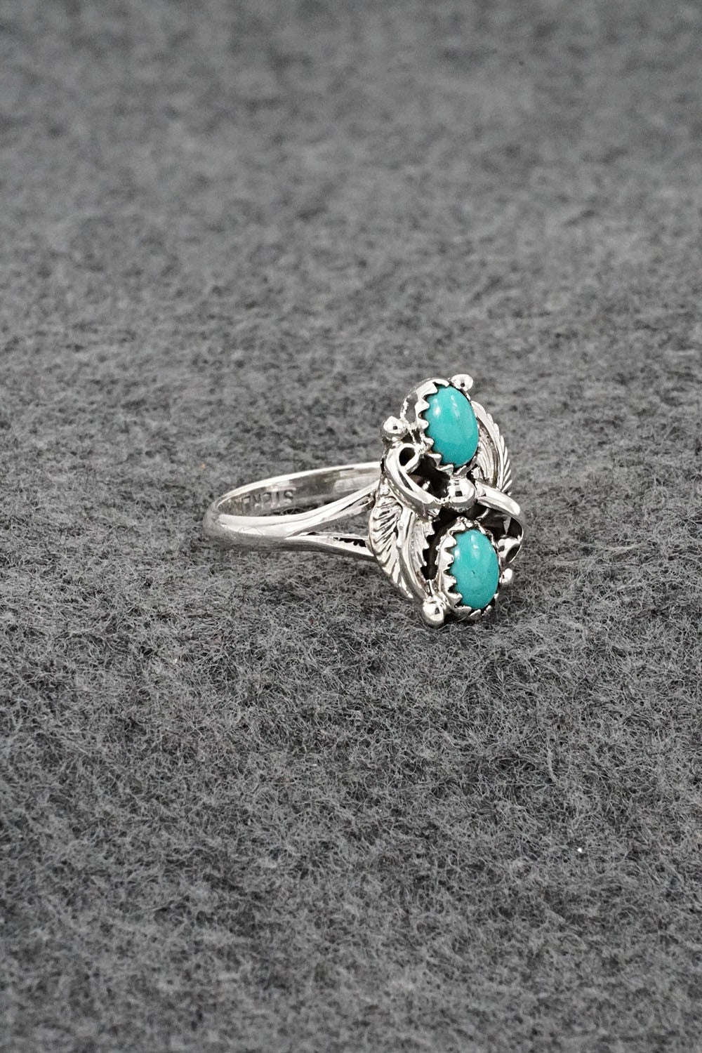 Turquoise and Sterling Silver Ring - Judy Largo - Size 7.75