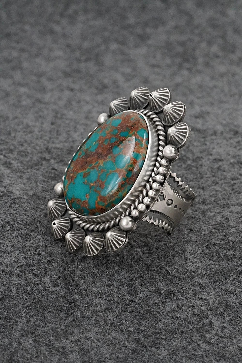 Turquoise & Sterling Silver Ring - Michael Calladitto - Size 9.5