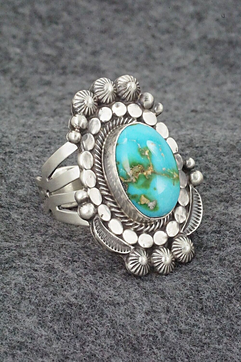 Turquoise & Sterling Silver Ring - Tom Lewis - Size 10