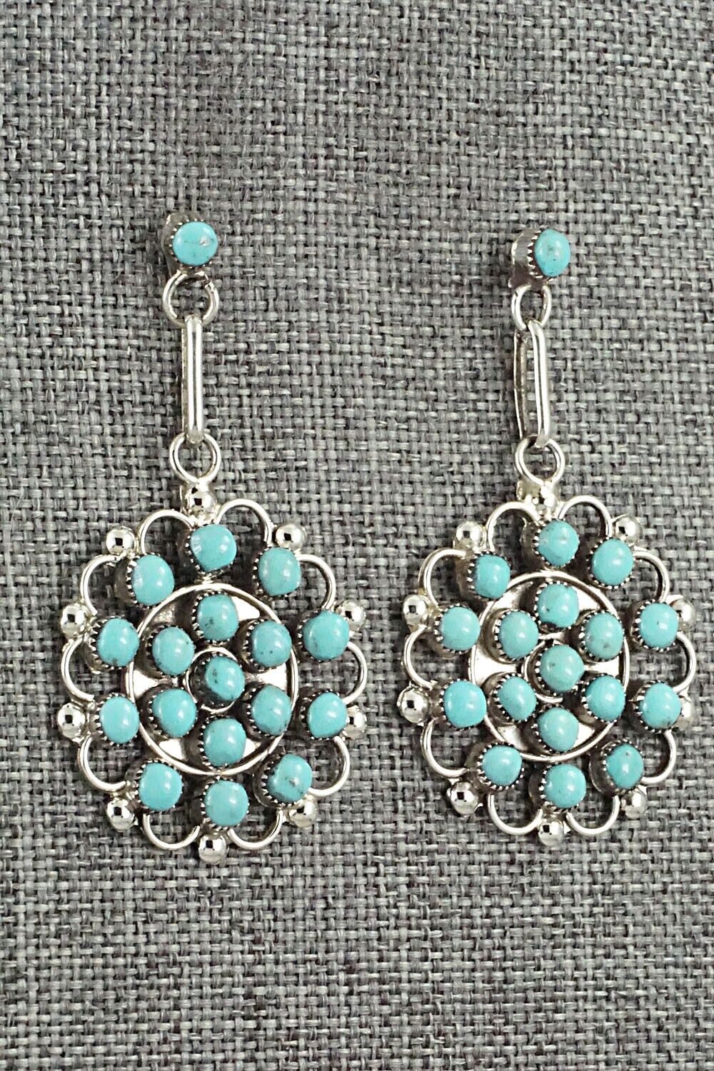 Turquoise & Sterling Silver Earrings - Yvette Kaamasee