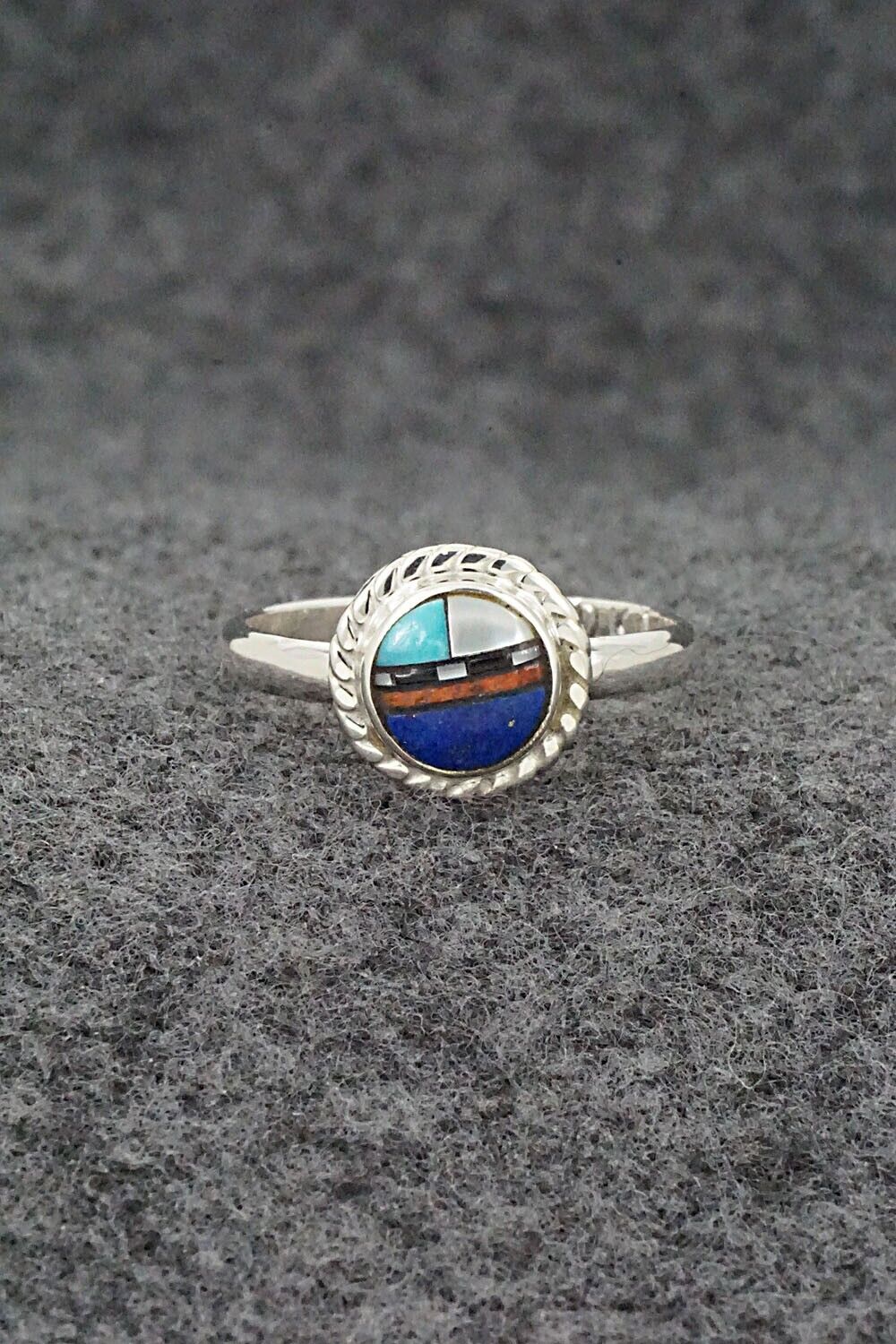 Multi-Stone & Sterling Silver Ring - Delbert Kallestewa Jr. - Size 9.5