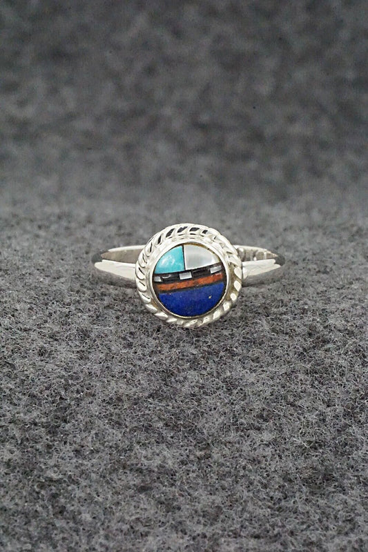 Multi-Stone & Sterling Silver Ring - Delbert Kallestewa Jr. - Size 9.5