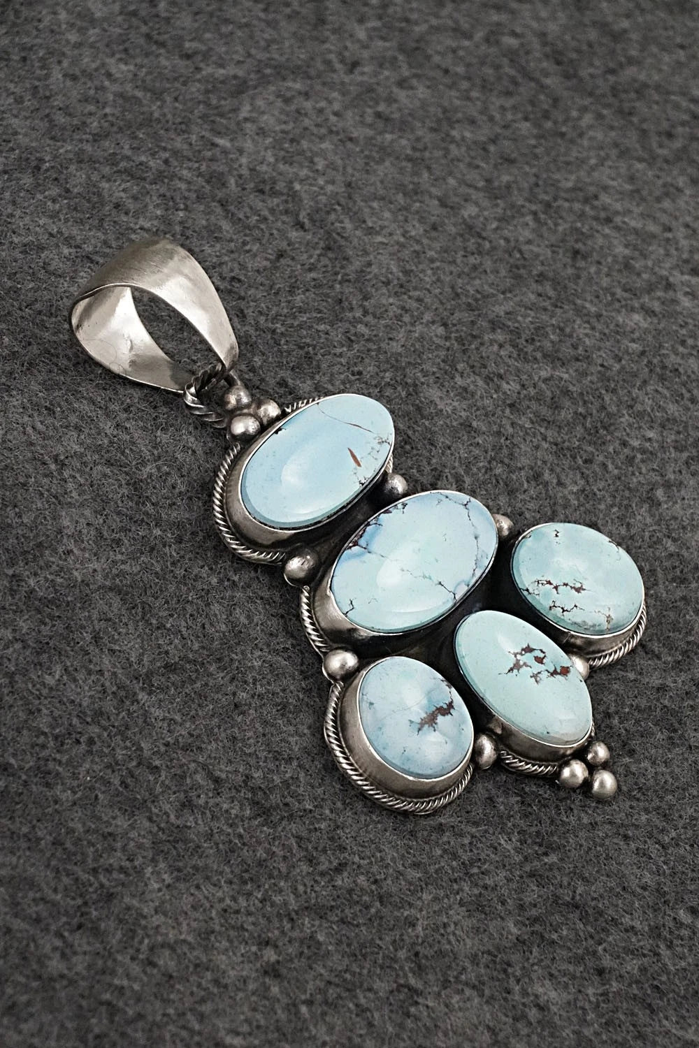 Turquoise & Sterling Silver Pendant and Earrings Set - Darrin Livingston