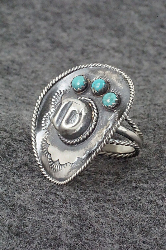 Turquoise & Sterling Silver Ring - Bobby Platero - Size 7