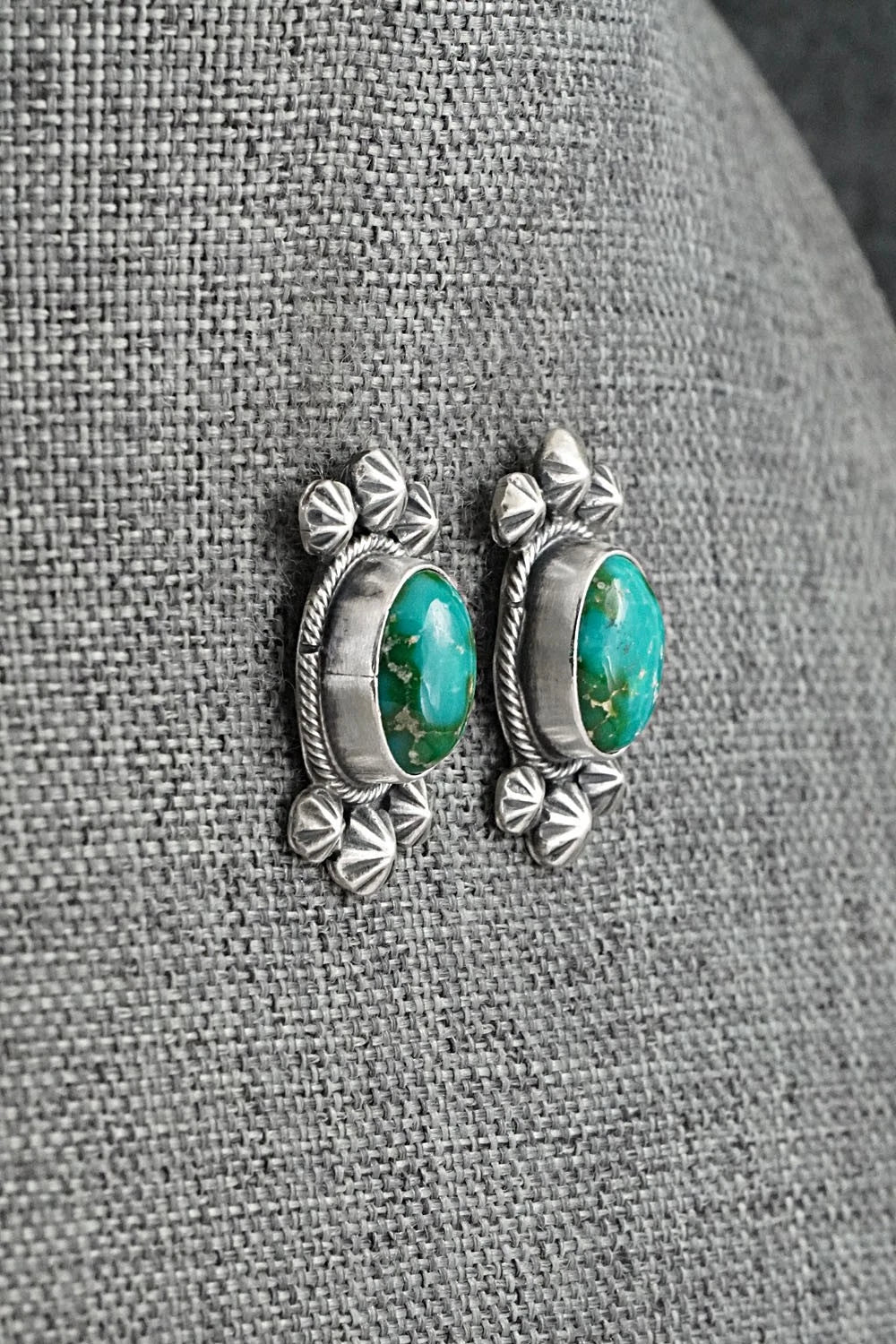 Turquoise & Sterling Silver Necklace and Earrings Set - Darrin Livingston