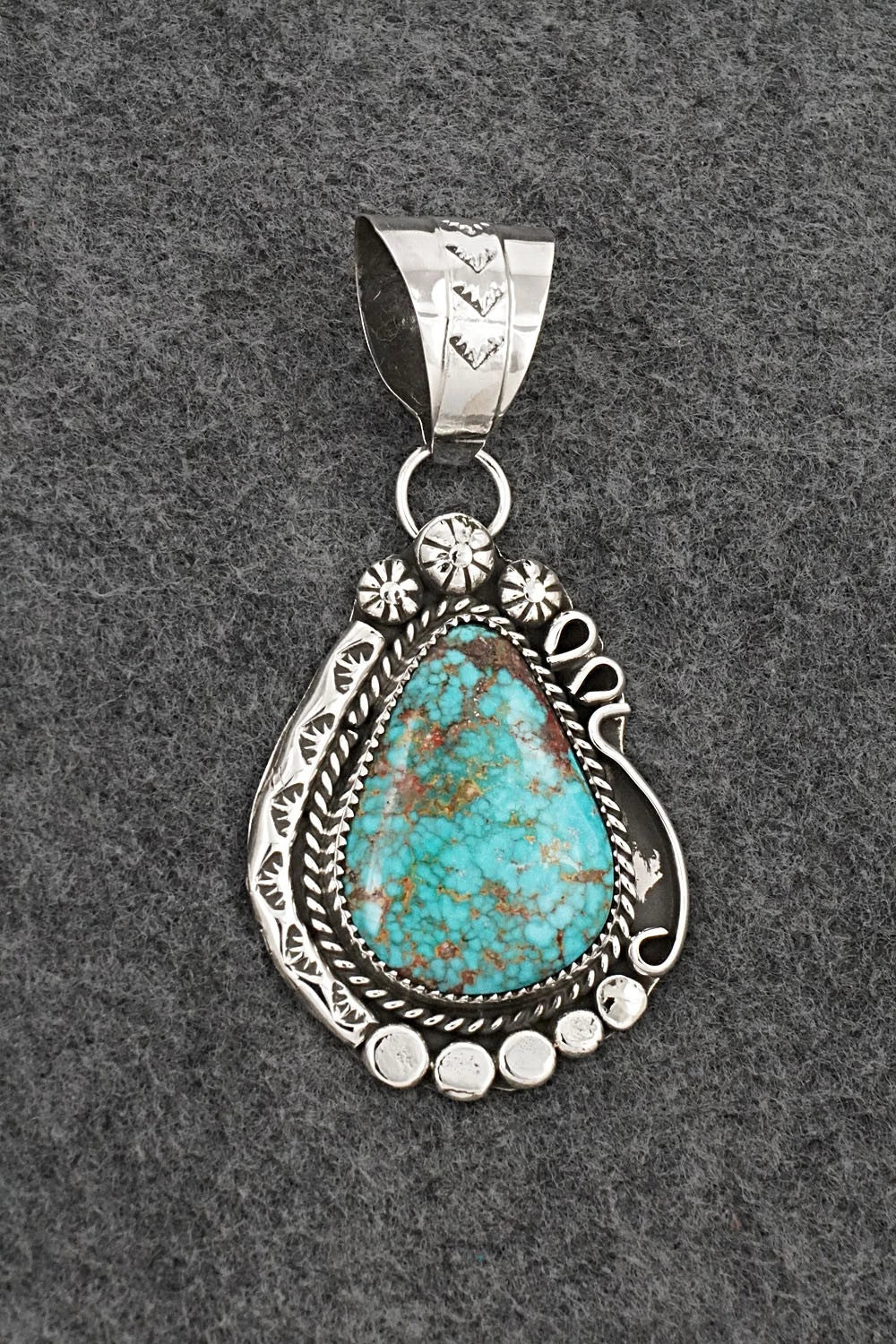 Turquoise & Sterling Silver Pendant - Phil Nez