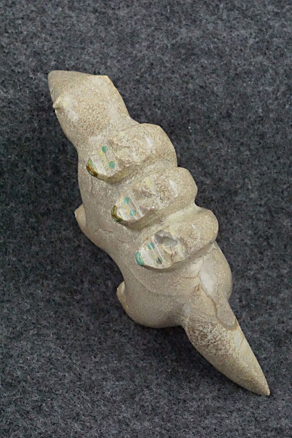 Opossum with Joeys Zuni Fetish Carving - Enrike Leekya