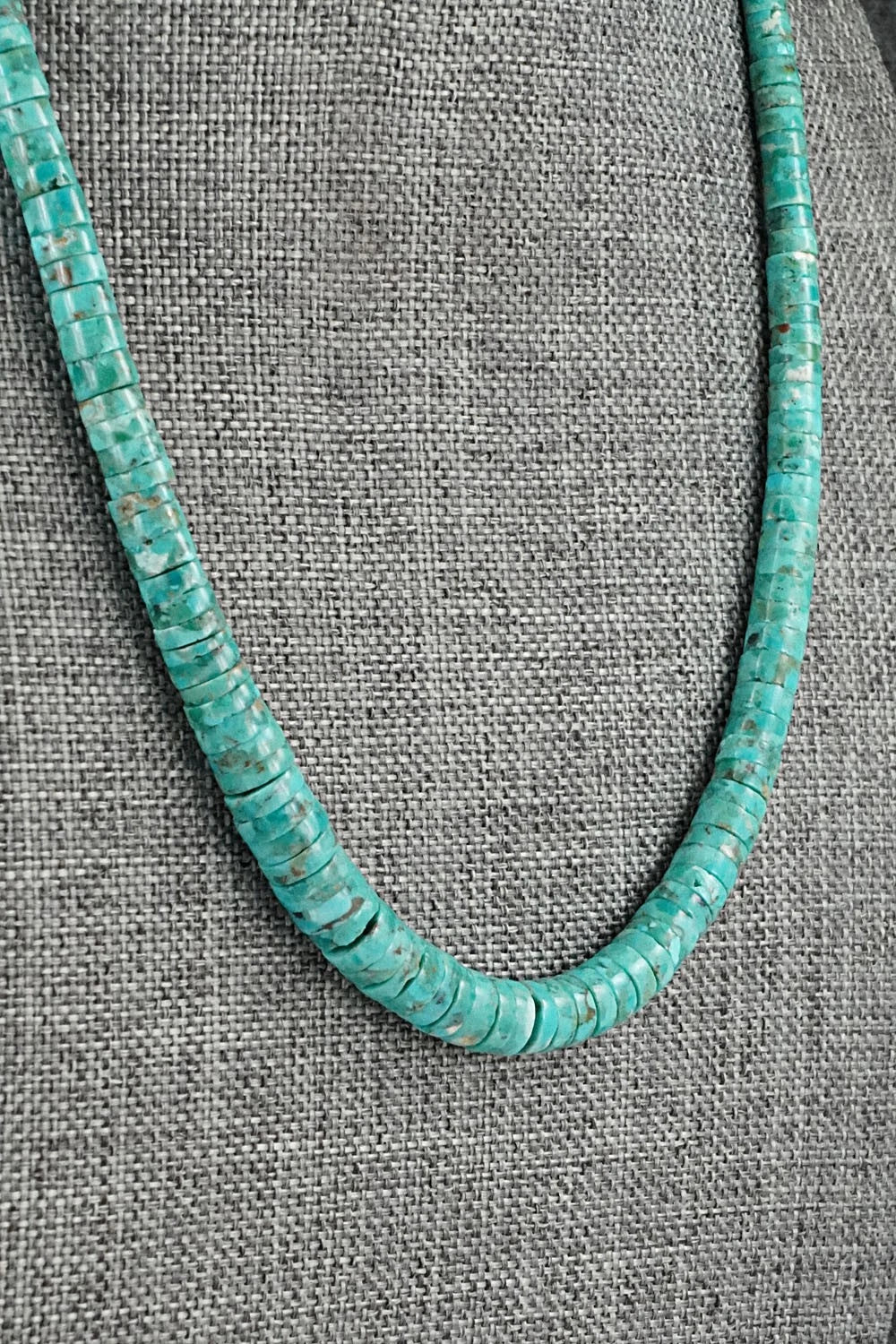 Turquoise & Sterling Silver Necklace 18" - Doreen Jake