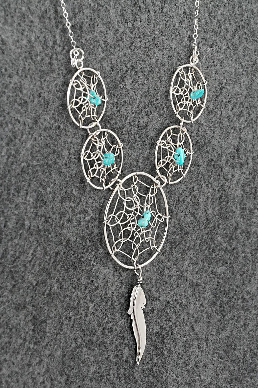 Turquoise & Sterling Silver Necklace - Lorenzo Arviso