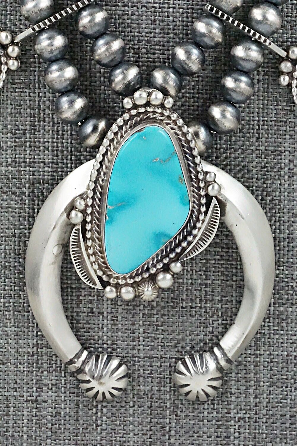 Turquoise & Sterling Silver Squash Blossom Set - Tom Lewis