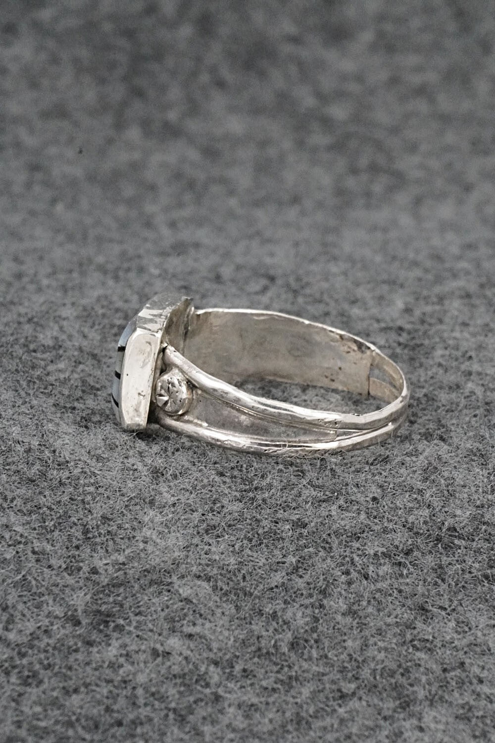 Multi-Stone & Sterling Silver Inlay Ring - Ola Eriacho - Size 13.5