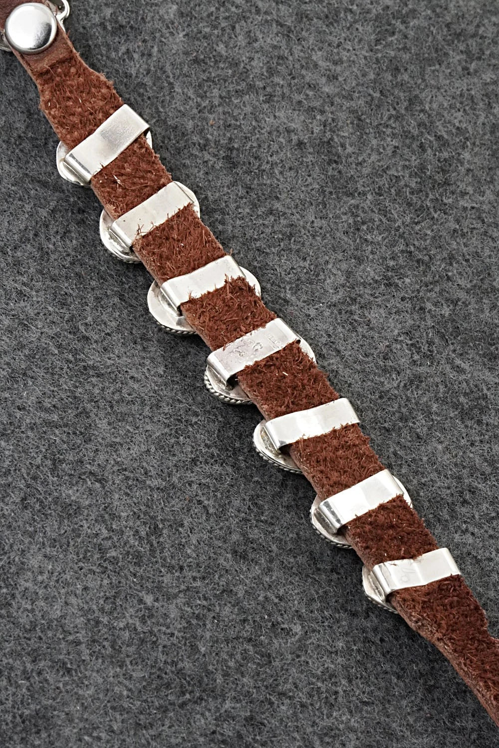 Turquoise, Sterling Silver & Leather Bracelet - Rosita Charlie