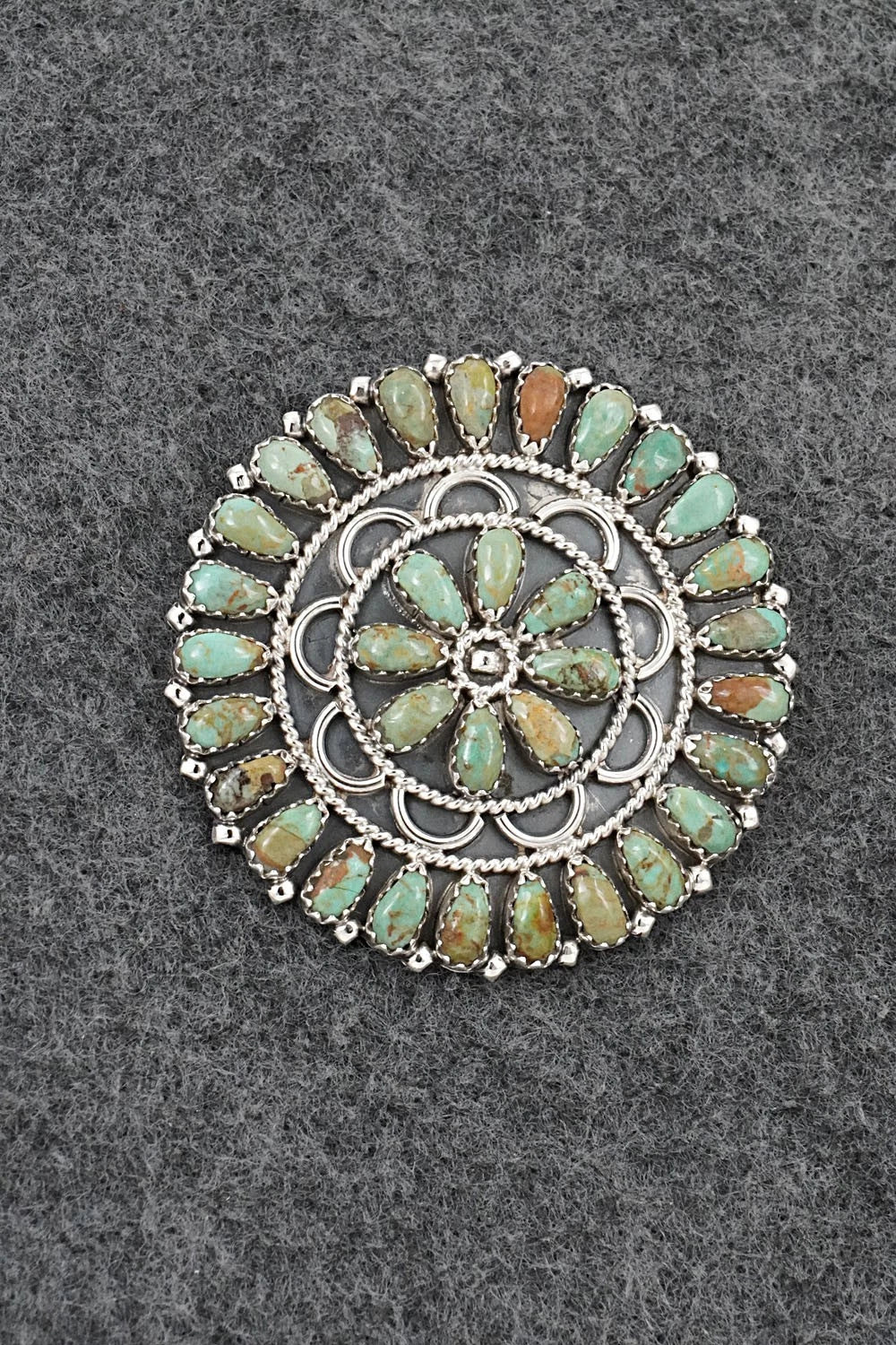 Turquoise & Sterling Silver Squash Blossom Set - Gerald Mitchell