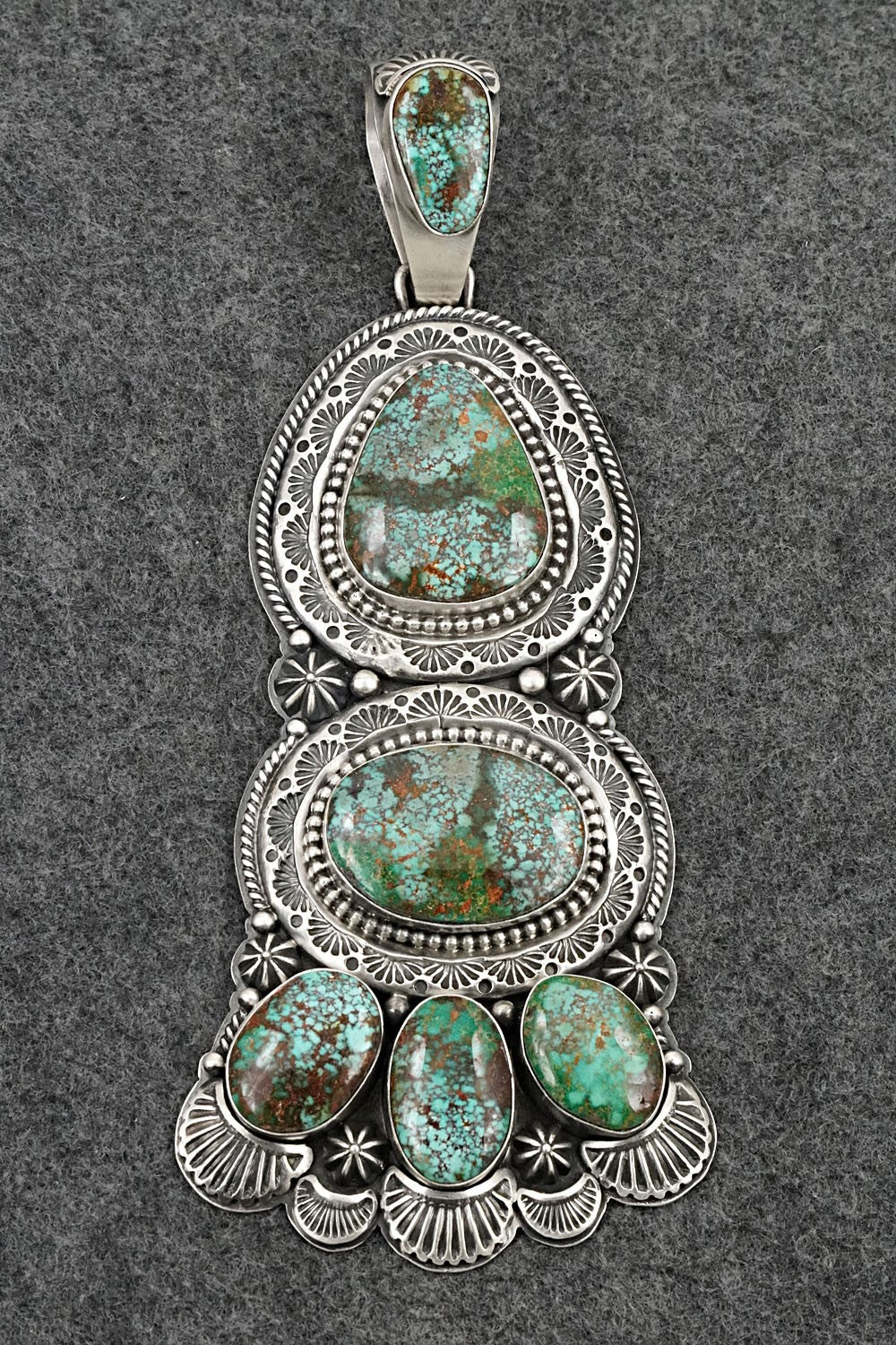 Turquoise & Sterling Silver Pendant - Mark Yazzie