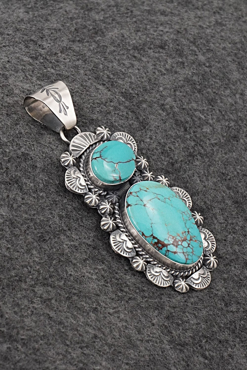 Turquoise & Sterling Silver Pendant - Raymond Delgarito