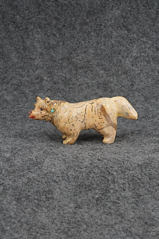 Wolf Zuni Fetish Carving - Freddie Leekya