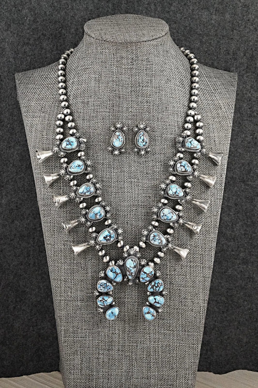 Turquoise & Sterling Silver Squash Blossom Set - Darrin Livingston