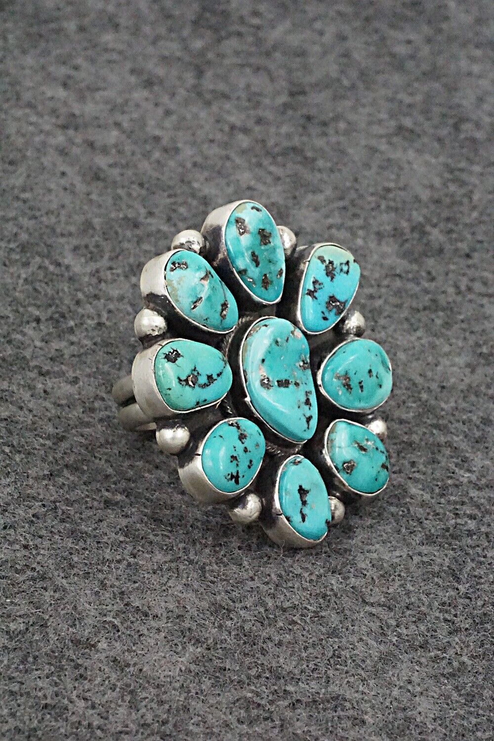 Turquoise & Sterling Silver Ring - Bobby Johnson - Size 8