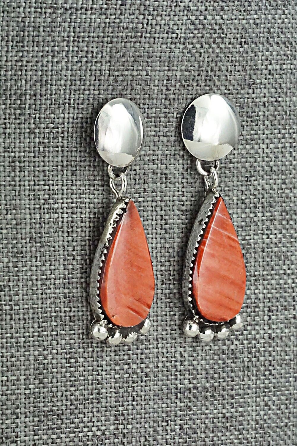 Spiny Oyster & Sterling Silver Earrings - Selina Warner